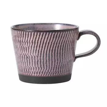 Mug Japanese Tableware Black Soil Ripple Mug Pink 300cc Pottery Made in Japan 30832