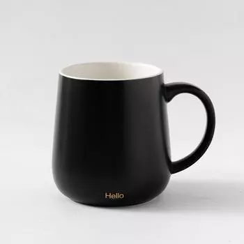 Mug Matte Simple Office Retro Ceramic Cup with Lid Spoon Design Sense Men and Women Water Cup Large Capacity 301-400ml
