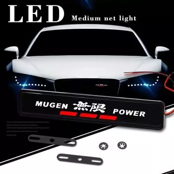 Mugen DIY Автомобильная передняя решетка радиатора, эмблема, светодиодная лампа для Civic Accord S2000 CR-V и т. д.