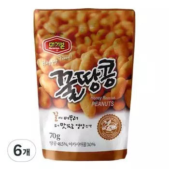 Mugerbone Honey Peanuts, 70 г, 6 шт., корейские орехи