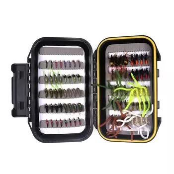 Муха для рыбалки нахлыстом, 72/80 шт., сухая/влажная стримера, шерстяная мушка Stonefly Mayfly Royalwulff Scud Buzzer Fly с водонепроницаемой коробкой