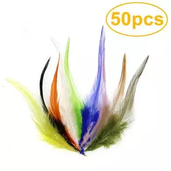 Муха завязывает перо Hackle 50PCS белый