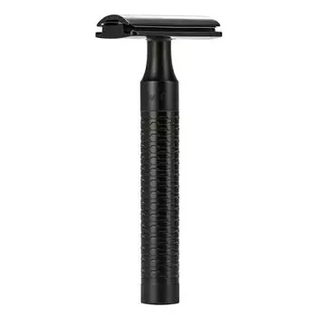 Muhle ROCCA Closed Stainless Black PVD Coating Double-Edged Razor, Comb, Steel, Handle, (R96JET)