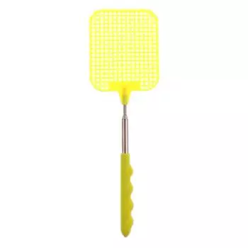 Мухобойка выдвижная для уничтожения комаров, мух, телескопическая, пластиковая жёлтый