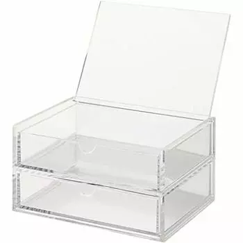 MUJI Акриловый ящик с перекрытием, 2 яруса, с крышкой, прибл.. Ширина 17,5 x Глубина 13 x Высота 9,5 см 47380965