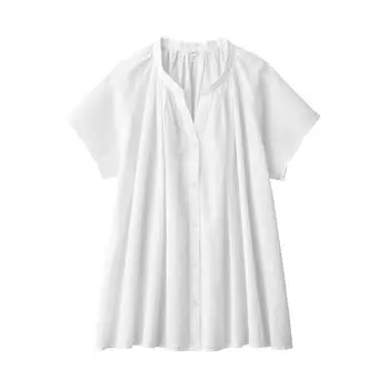MUJI Блузка из прочного твилового воила с рукавами-фонариками BC2JMA4S Белая S Женская Женская белый