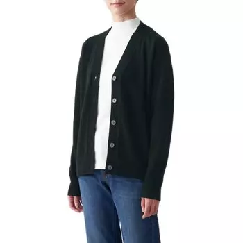 MUJI Cardigan Wool Middle Gauge V Neck Cardigan BAI13A2A Black S Women s чёрный