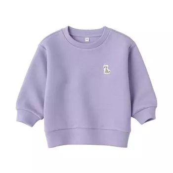 MUJI Детская толстовка с двойной вышивкой унисекс для малышей CC22IA4A Дымчато-фиолетовый для малышей 100