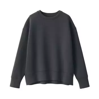 MUJI Двойная трикотажная толстовка BB2NQA3A Темно-серая футболка M Женская женская