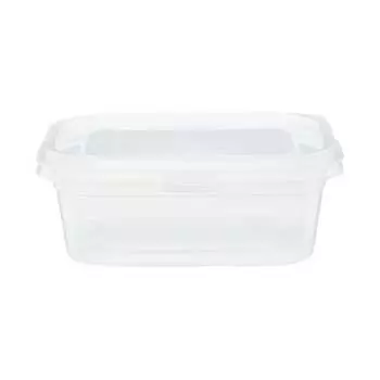 MUJI Food container that can be used in the microwave with the lid on, translucent, rectangular 850mL, 2 pieces MDC97A3S