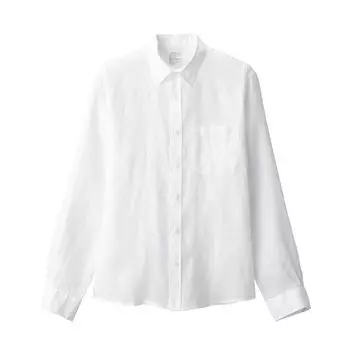 MUJI Французская льняная рубашка с потертостями, белая, размер L 15126705, мужская белый
