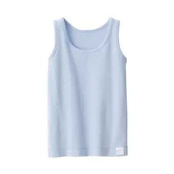 MUJI Гладкая хлопковая майка FFB06A3S светло-голубая детская 140 комплект из 2 шт. (Дети) светло-синий