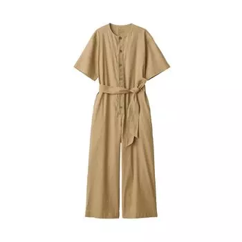 MUJI Hemp Blend Stretch Jumpsuit BC2J9A4S Beige L Women s Women s Women s бежевый
