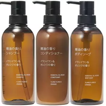 MUJI Хорошее Качество Эфирное Масло Аромат Иланг-Иланг Апельсиновый Аромат Кондиционер Мыло Для Тела & (Шампунь + + (400мл каждый)) белый