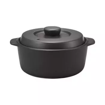 MUJI IH Compatible Pot with Smell Resistance, Dark Brown, 1.4L, Diameter 18cm, 83721015 Earthen Wear, Round