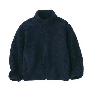 MUJI Kids Boa флисовая куртка унисекс для детей CB1KMA4A темно-синяя детская 150