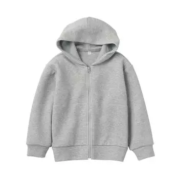 MUJI Kids Double Knit Sweatshirt Full Zip Parka Unisex Children CB1HPA4S Gray Kids 120 серый