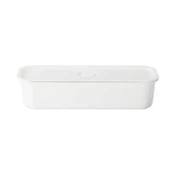 MUJI Lunch box with valve that turns into a polypropylene storage container, white, long/approx. 320ml MDC11A8S