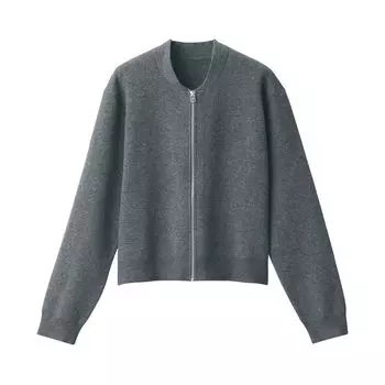 MUJI Milano Ribbed Blouson BA1P0A4A Темно-серый S Женский Женский Женский темно-серого