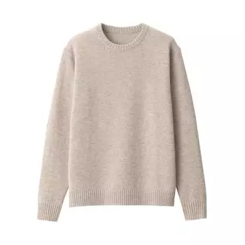 MUJI Моющийся шерстяной свитер средней толщины с круглым вырезом AAD05A4A Oatmeal L Мужской Мужской Мужской