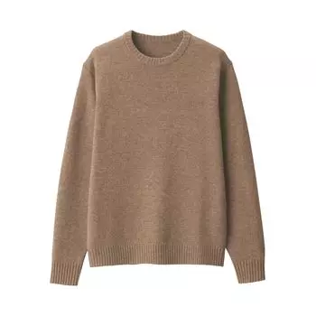 MUJI мужской моющийся шерстяной свитер средней толщины с круглым вырезом AAD05A4A Camel мужской XS