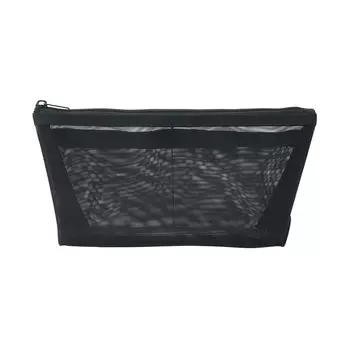 MUJI Nylon mesh pencil case with width 17 x height 10 x gusset 5 cm NDE06A1S gusset, black, approx.