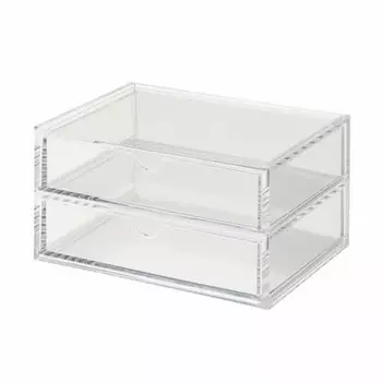 MUJI Overlapping Acrylic Case 2 Drawers Approx. Width 17.5 x Depth 13 x Height 9.5cm 47380910