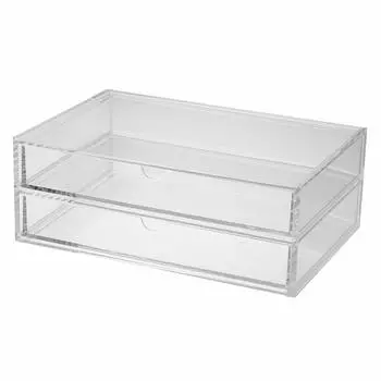 MUJI Overlapping Acrylic Case Large Approximately Width x Depth 17 x Height 82998283 2-Drawer 25.5 9.5cm