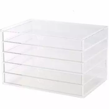 MUJI Overlapping Acrylic CaseHorizontal 5 Tiers Approximately Width 25.5 x Depth 17 x Height 16cm 15915491 Transparent