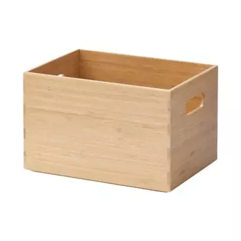 MUJI Overlapping Bamboo Rectangular Box Storage Supplies Half Medium Width 26 x Depth 18.5 x Height 16.5 cm 12047254