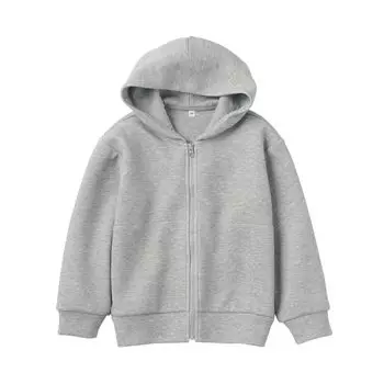 MUJI Parka Double Knit Sweatshirt Full Zip Parka Unisex Children CB1HPA3A Gray Kids 120 (Дети) серый