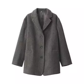 MUJI переработанная шерстяная куртка-пальто BD0YWA4A мокко коричневый XXL для женщин для женщин для женщин