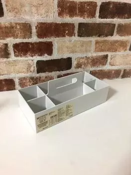 MUJI полипропиленовый контейнер для хранения вещей, широкий, белый, серый. Ширина 15 x Глубина 32 x Высота 8 см. Прибл.