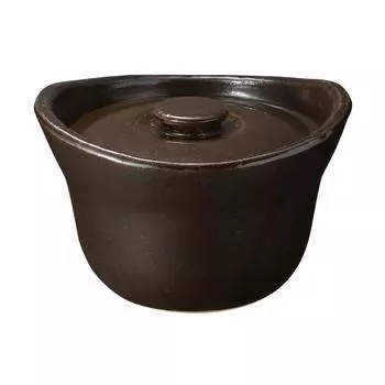 MUJI Полированный глиняный горшок обожженный на 3 чашки диаметр 22 x высота 15 см 61052076 прибл. чёрный