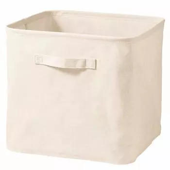 MUJI Polyester Cotton Linen Blend Soft Box L Width 35 x Depth 35 x Height 32 cm 38369714 Approx. белый