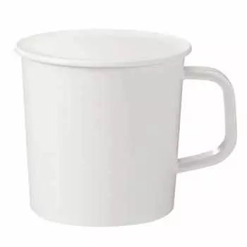 MUJI Polypropylene Mug with Lid, White 270ml/Diameter 8 x Height 8cm 02181222