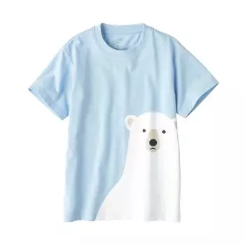 MUJI Printed Short Sleeve CBF04A3S Animal Kids 140 Set of 2 T-shirt (Дети) (Полярный медведь)