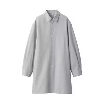 MUJI японская рубашка из бумажной смеси поплина BG1RHA4A серая полосатая XL женская женская женская женская