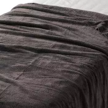 MUJI Recycled Polyester Pique Knit Warm Fiber Thin Blanket/S Dark Gray 84269837