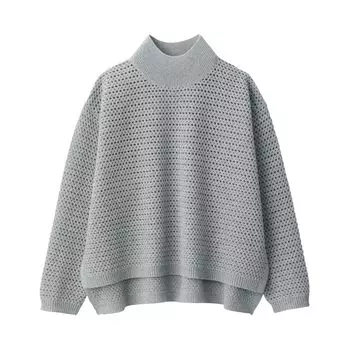 MUJI шерстяной трикотажный сетчатый свитер BG1R2A4A серый M женский женский женский серый