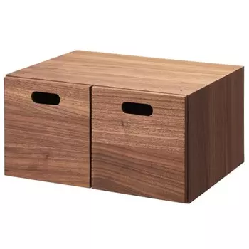 MUJI Stacking Chest Width 37 x Depth 28 x Height 18.5cm Half 2 Drawers Walnut Veneer 12381112