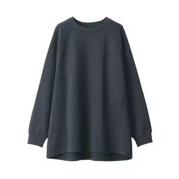 MUJI Stretch Sweatshirt Oversize Pullover FDE55A3S Темно-серый M Комплект из 2 женских темно-серого