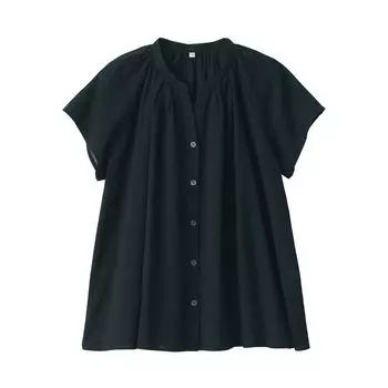 MUJI Strong Twisted Voile Блузка с французскими рукавами BC2JMA4S Черная M Женская Женская Женская чёрный