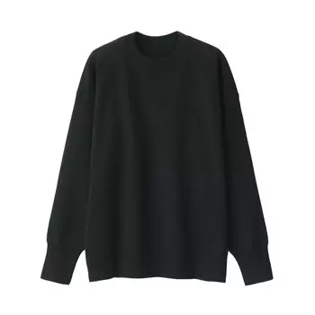 MUJI свитер с круглым вырезом в рубчик, который можно стирать, BA1NSA3A черный S женский женский чёрный