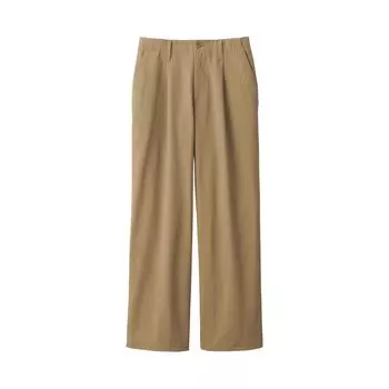 MUJI Uneven Thread Chinotuck Wide Pants Long Inseam BE1SNA4A Dark Beige M Женские Женские Женские