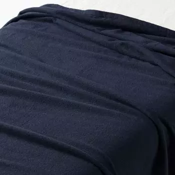 MUJI Вафельное полотенце 140 x 200 84739064 Плед, Маленький, см, Темно-синий,