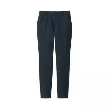 MUJI Vertical and Horizontal Stretch Chino Slim Tapered Long S Women s Pants, Inseam, Women s BEM72A4S, Navy, Women s тёмно-синий