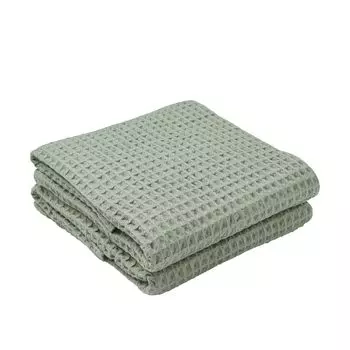 MUJI Waffle большой банный набор из 70 x 140 дымчатая текстура 83921569 полотенце, 2 см, зеленый/гладкий