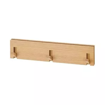 MUJI Wall Mounted Furniture 3 Hanger Oak Wood Width 44 x Depth 2.5 x Height 10cm 44505083