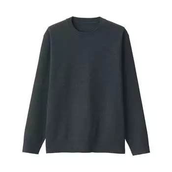 MUJI Washable Milano Rib Crew Neck Sweater AA0QYA4A Темно-серый S Мужской Мужской Мужской темно-серого